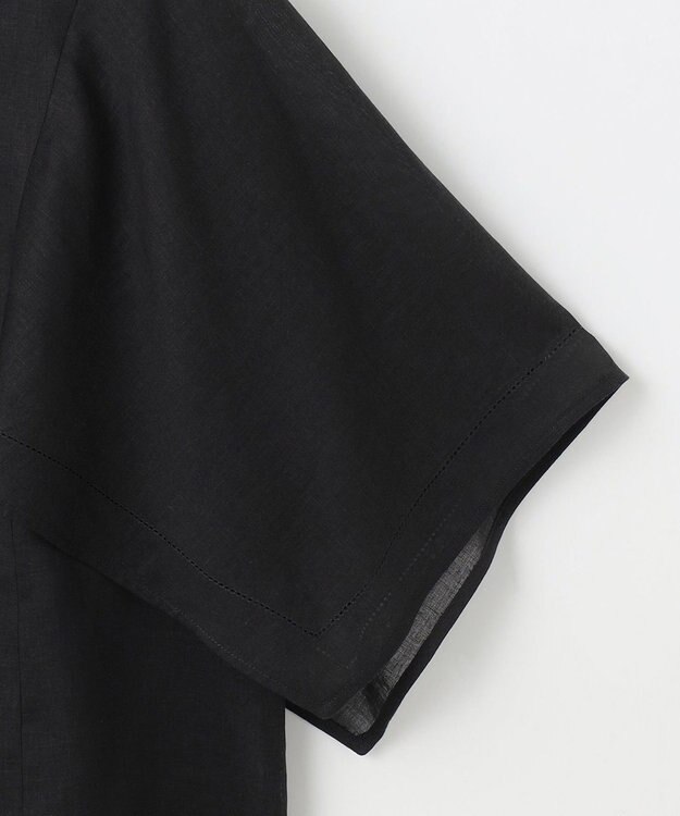 自由区 【WEB限定・接触冷感・洗える】シアーラミーローンイレギュラーヘムスリーブ ブラウス セピア