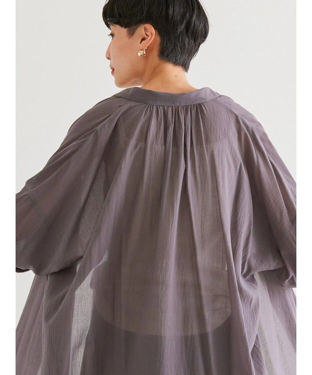 AMERICAN HOLIC シアーＢＩＧシルエットシャツチュニック Charcoal Gray