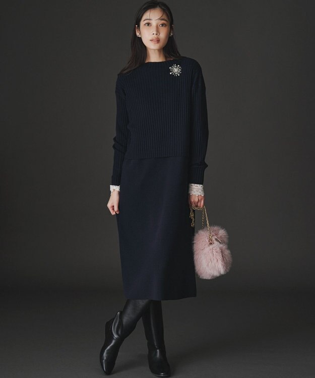 23区 クリスタルシャワー ブローチ シルバー系