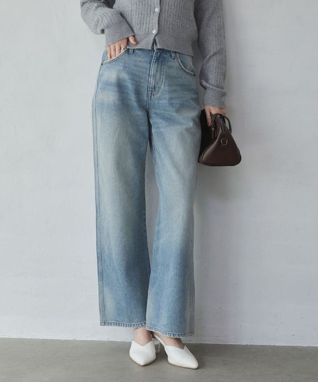 WEGO 【XS～Lサイズ展開/美脚】ストレートデニムパンツ デニム淡加工色