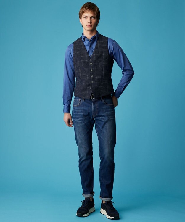 JOSEPH ABBOUD 【ストレッチ・洗える】コンパクトジャージーシャンブレー ダルブルー系