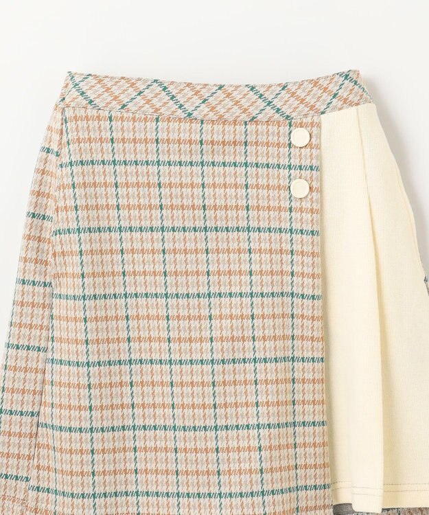 組曲 KIDS 【150-160㎝】チェック キュロット クリーム系