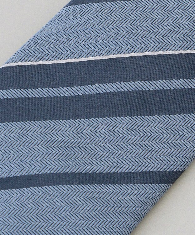 GOTAIRIKU  GOTAIRIKU別注【日本製】シルク ネクタイ_レジメンタル柄 サックスブルー×ブルー