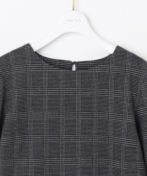 ANY SIS 【WEB・一部店舗限定】カットジャカードペプラム セットアップ ブラック系3