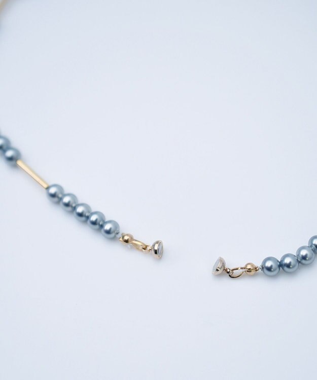 monshiro ハナミズキリーフネックレス ゴールド×グレー