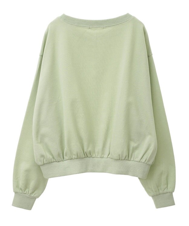 Green Parks ショート丈ラメ裏毛ボートネックプルオーバー Green