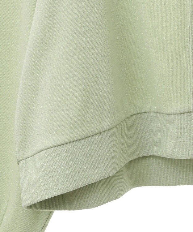 Green Parks ショート丈ラメ裏毛ボートネックプルオーバー Green
