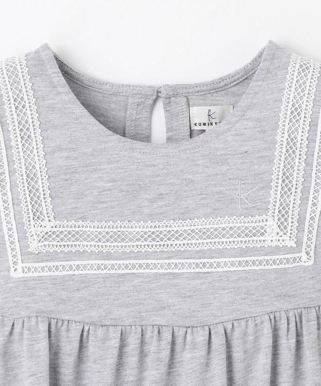 組曲 KIDS 【UVカット】【110-140㎝】セーラーレース ワンピース グレー