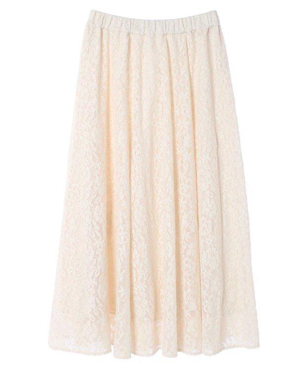 earth music&ecology 起毛レースフレアスカート Ivory