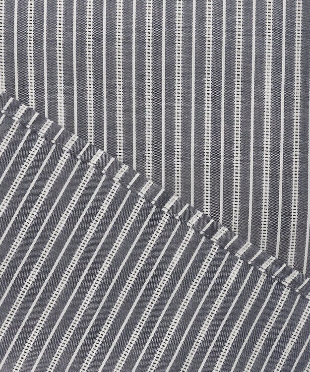 J.PRESS LADIES 【洗える】BEZ空羽ストライプ クルーネック ブラウス ネイビー系1