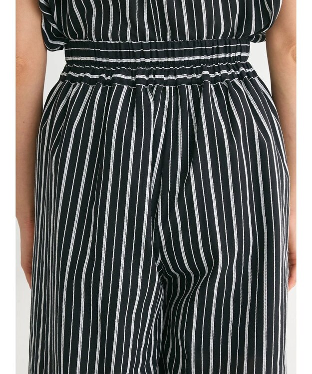 Green Parks ・ＥＬＥＮＣＡＲＥ　ＤＵＥ　ストライプワイドパンツ Black