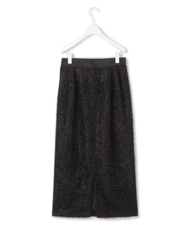 ICB L ルレックスヘアリージャカード ナロースカート ブラック系