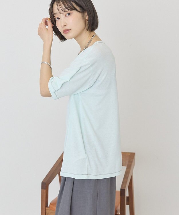AMERICAN HOLIC 【先行予約】【マルチ機能】配色ステッチルーズTシャツ Mint