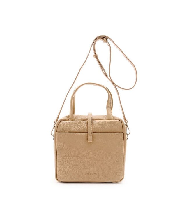 MioFIRANO ボックス本革ハンドバッグ 2WAY　fiLEAT フィリート BEIGE