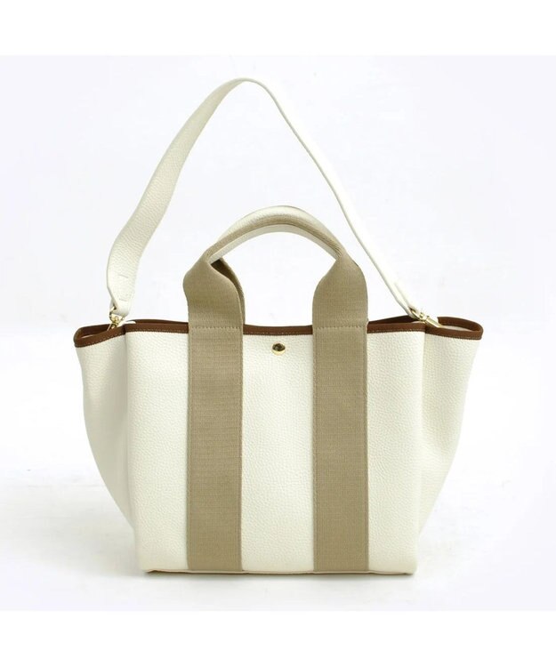 UNBILLION cachecache 太ショルダー付き2wayテープトートバッグ アイボリー