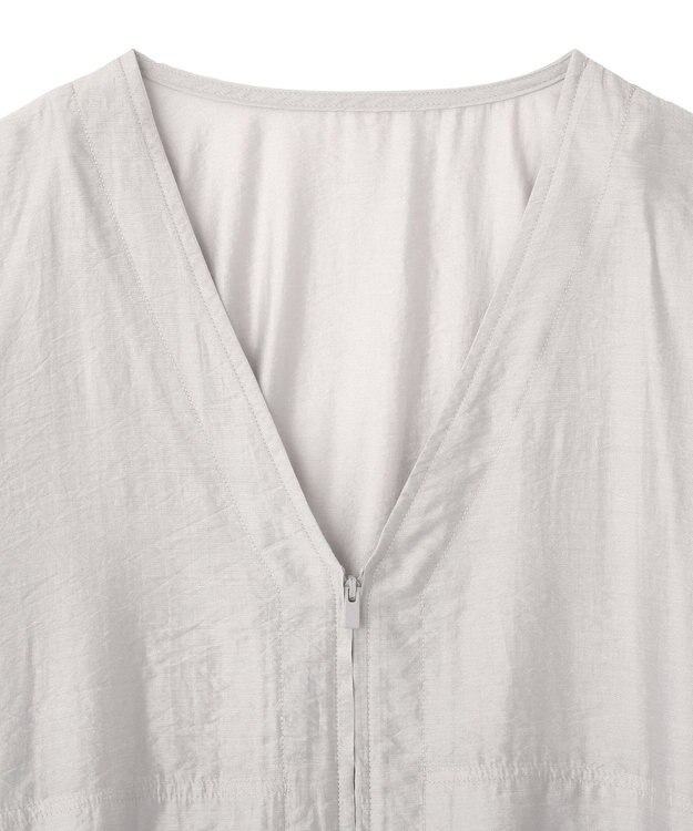 Green Parks シアーＺＩＰＶネックブルゾン Gray