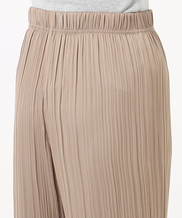 SHARE PARK LADIES 【洗える】アンティークサテンプリーツパンツ ダークブラウン系