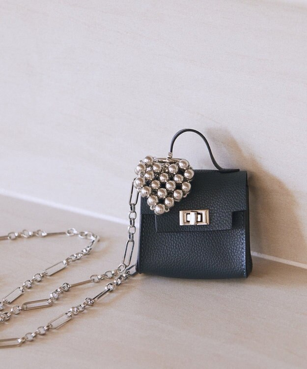 earth music&ecology マイクロミニバッグメタルハートチェーンチャーム Blue Green