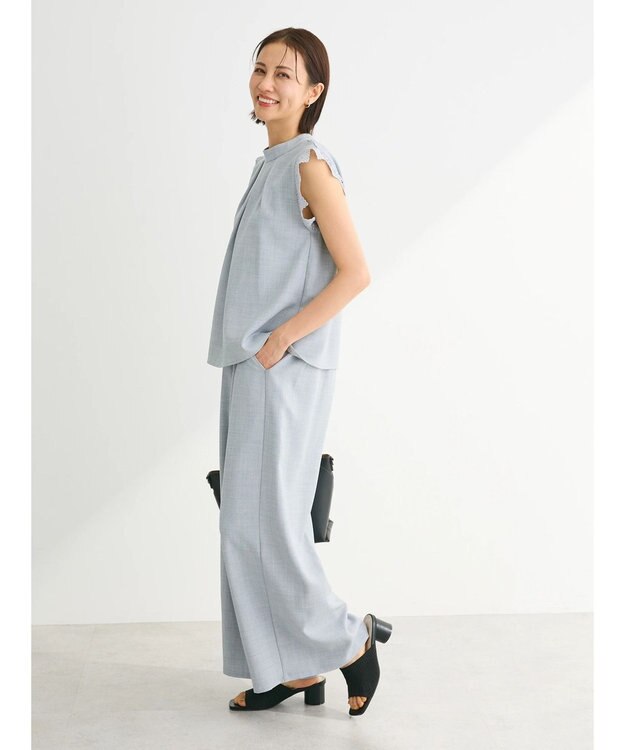 Green Parks ・ＥＬＥＮＣＡＲＥ　ＤＵＥ　リネンライクレースブラウス Gray