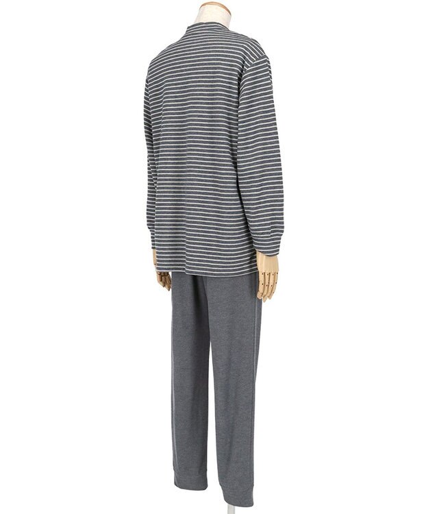 ワコール／睡眠科学 メンズ パジャマ 長袖 長ズボン ルームウェア 吸湿発熱性(本体) レディースパジャマあり(YDW463) 上下セット かぶりタイプ YGW464 睡眠科学／ワコール グレー