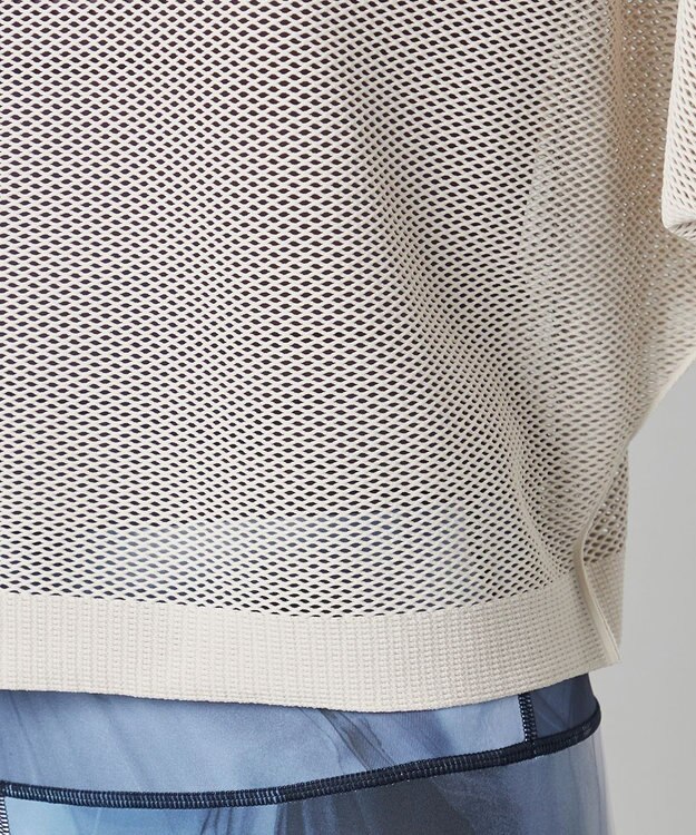 Chacott Chacott BALANCE【ノーソイングニット】７分袖メッシュニットＴシャツ グレージュ