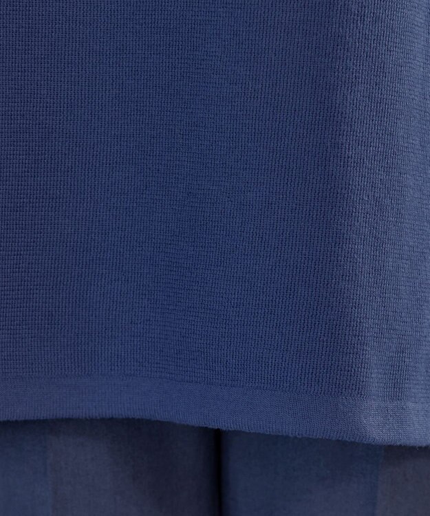 Tiaclasse L 【洗える】ボリュームリボン袖ニットコンビチュニック ブルー