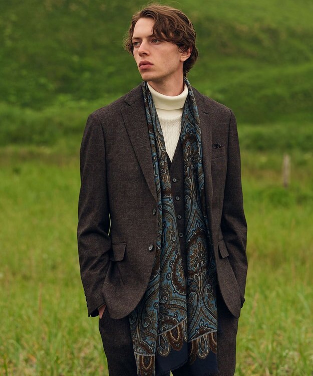 JOSEPH ABBOUD 【ストレッチ/多機能】ツィーディジャージ ベスト ダークブラウン系4