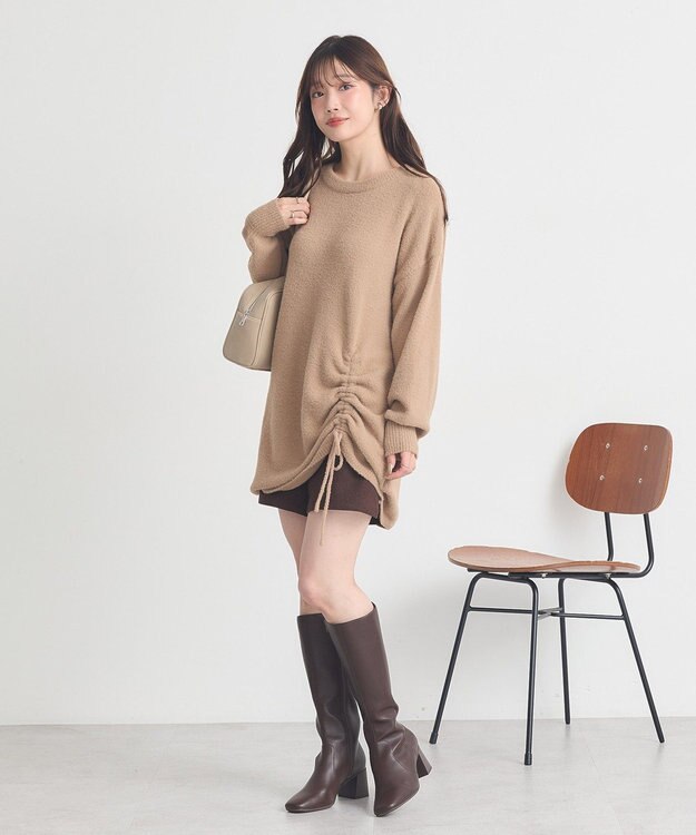 earth music&ecology バックレースアップショートパンツ Brown