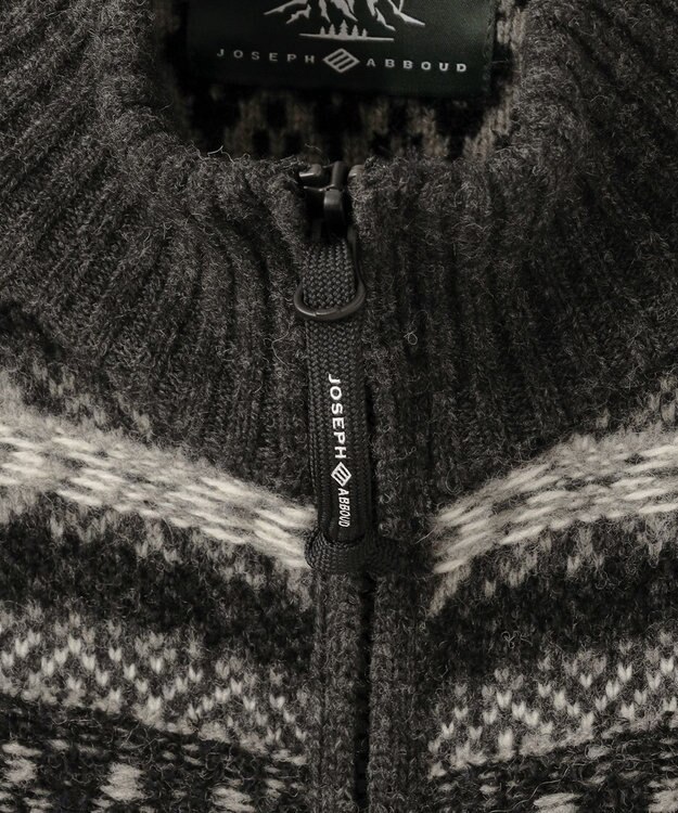 JOSEPH ABBOUD MOUNTAIN 【軽量/ソフト】ラム×モールジャカード ニットブルゾン グレー系7