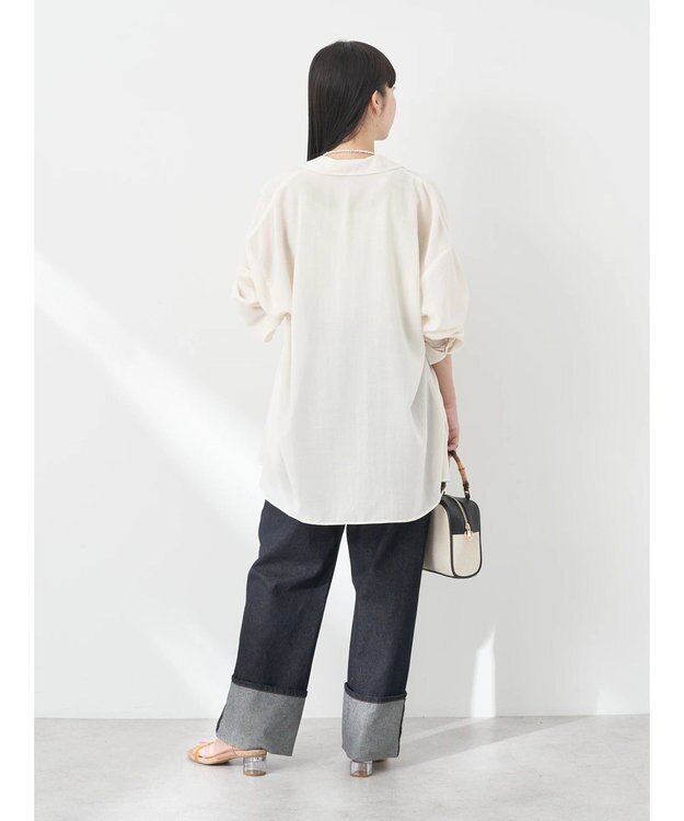 earth music&ecology シアーボーイズライクシャツ Off White