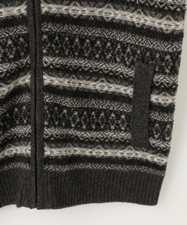 JOSEPH ABBOUD MOUNTAIN 【軽量/ソフト】ラム×モールジャカード ニットブルゾン グレー系7