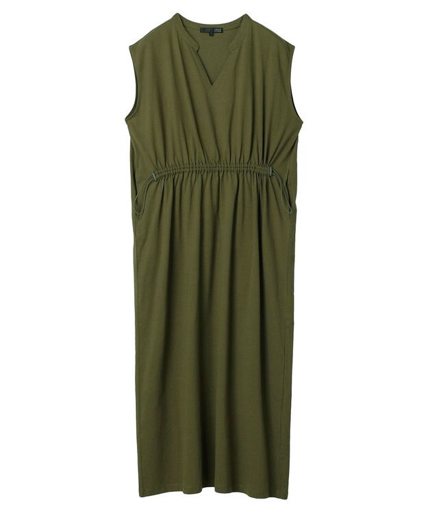 Green Parks ・ＳＵＧＡＲ　ＳＰＯＯＮ　ウエストドロストワンピース Khaki