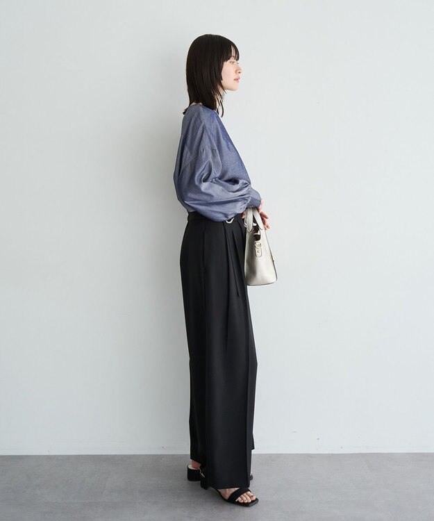 YECCA VECCA 2wayボリューム袖ブラウス Navy