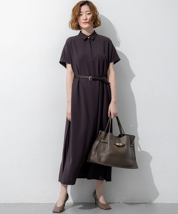 23区 VIOLAd'ORO イタリアンWフェイスレザー ラージ トートバッグ ダークブラウン系