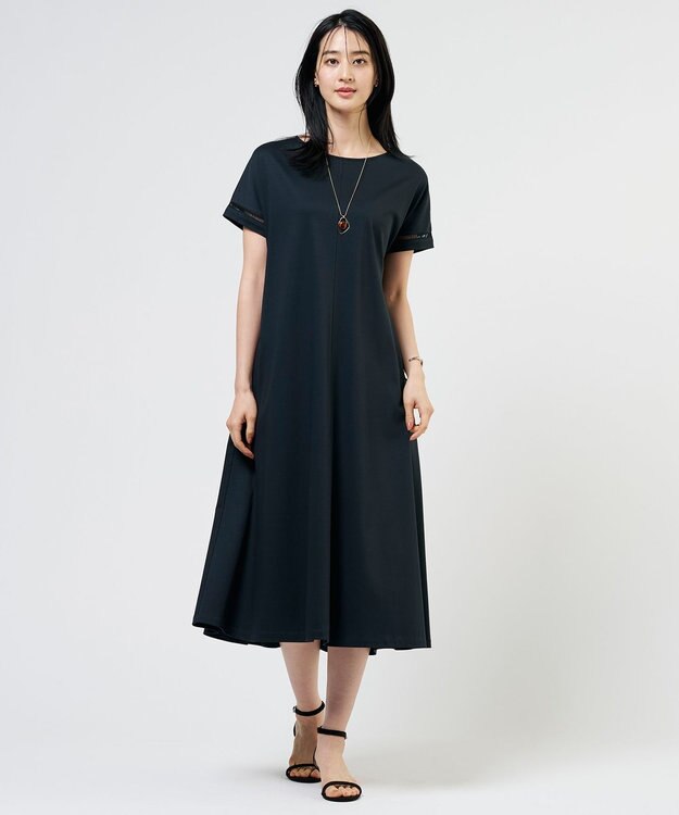 J.PRESS LADIES L コットンスムース ワンピース ネイビー系