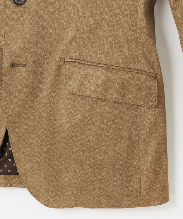 JOSEPH ABBOUD 【ストレッチ】ヘリンボンスウェード ジャケット キャメル系