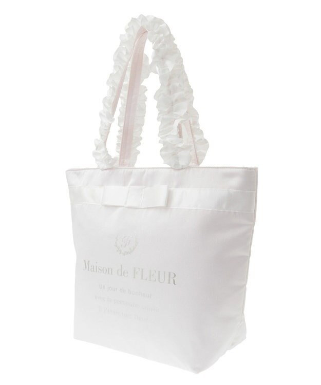 Maison de FLEUR ブランドロゴフリルハンドルトートMバッグ Light Pink