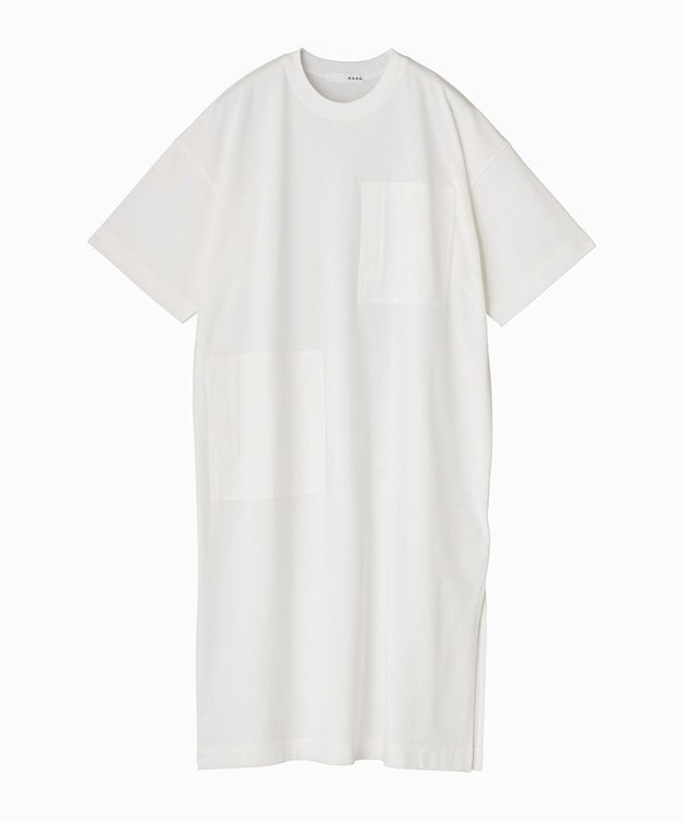 HAAG スマイルコットン SHORT SLEEVE ONEPIECE ワンピース ホワイト