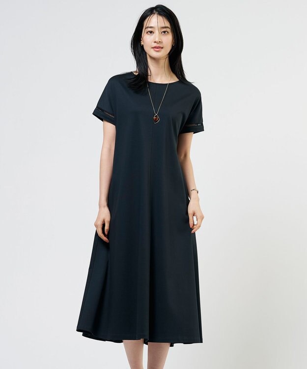 J.PRESS LADIES L コットンスムース ワンピース ネイビー系