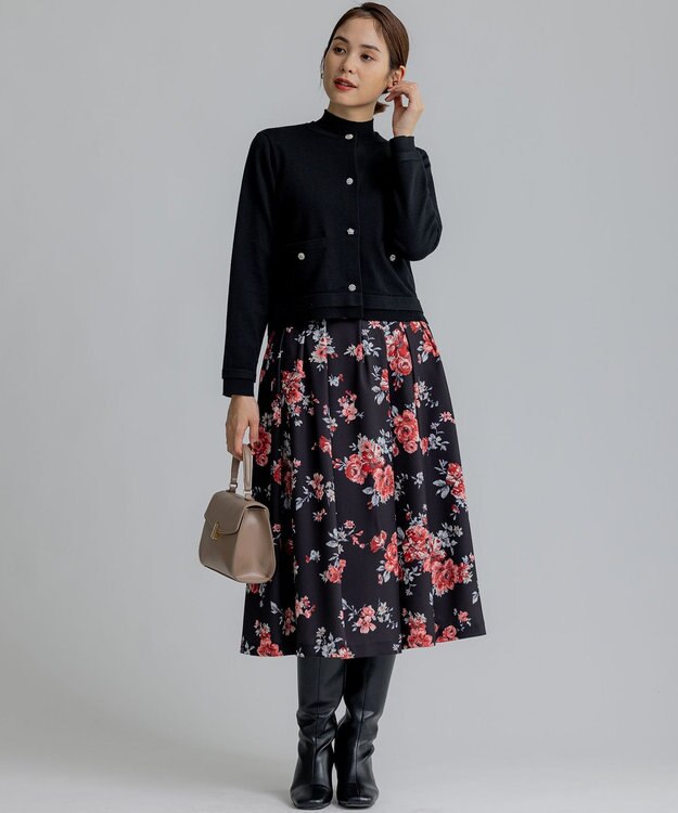 組曲 ビジューニット カーディガン ブラック系