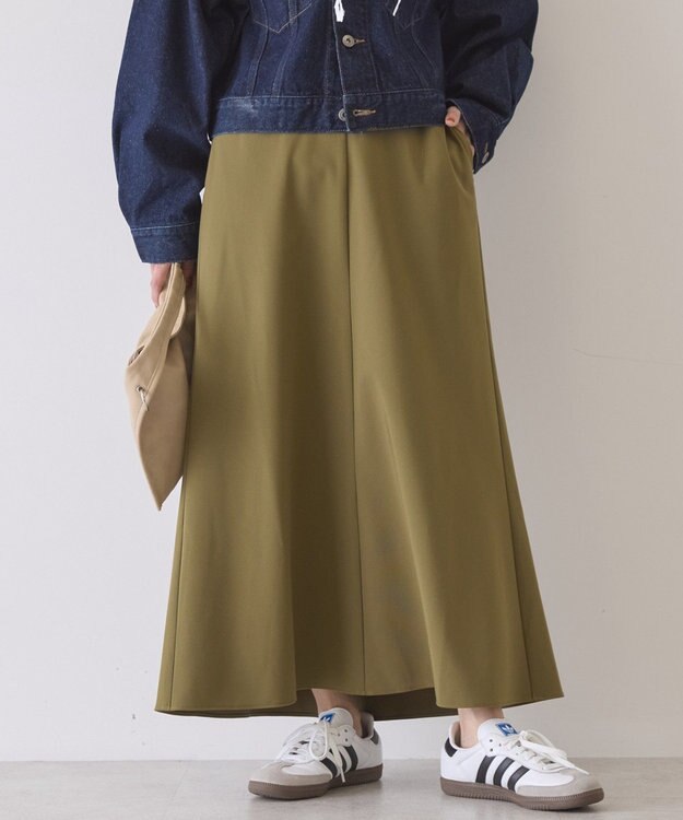 AMERICAN HOLIC 【イージーケア】ナローマーメイドスカート Khaki