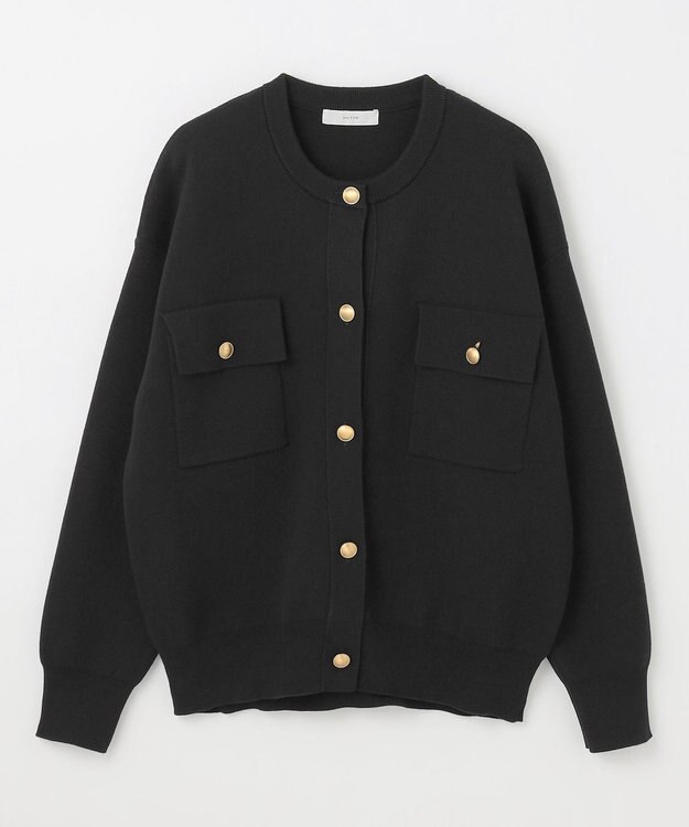 ANY 【洗濯機可】スウェットライクカーディガン ブラック