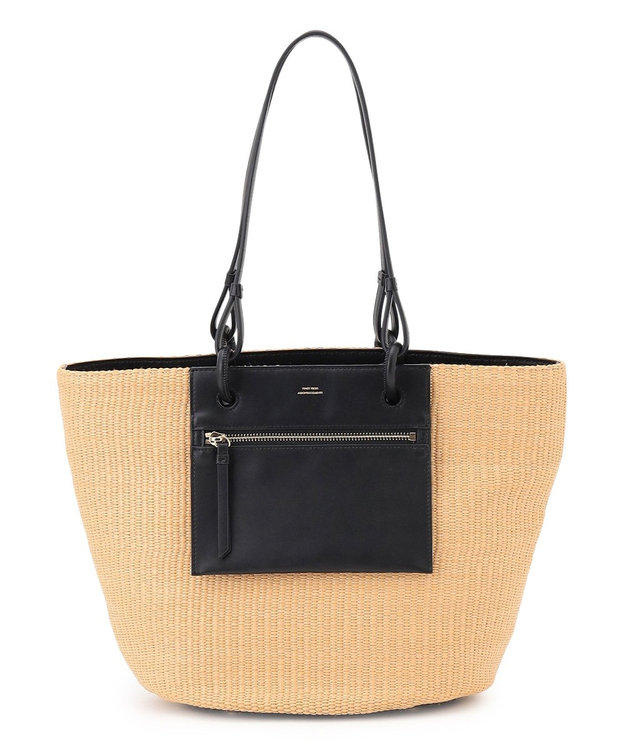 23区 雑材 トートバッグ ナチュラル×ブラック