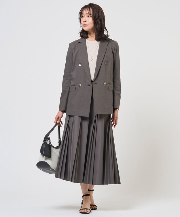 J.PRESS LADIES S 針抜きフライス クルーネック カットソー グレージュ系