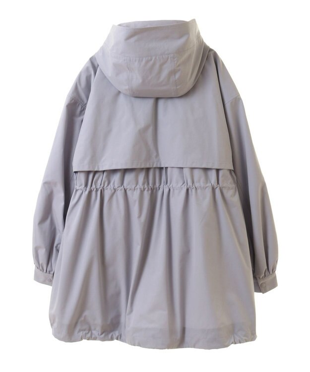 earth music&ecology ドロストミドル丈パーカー グレイッシュブルー