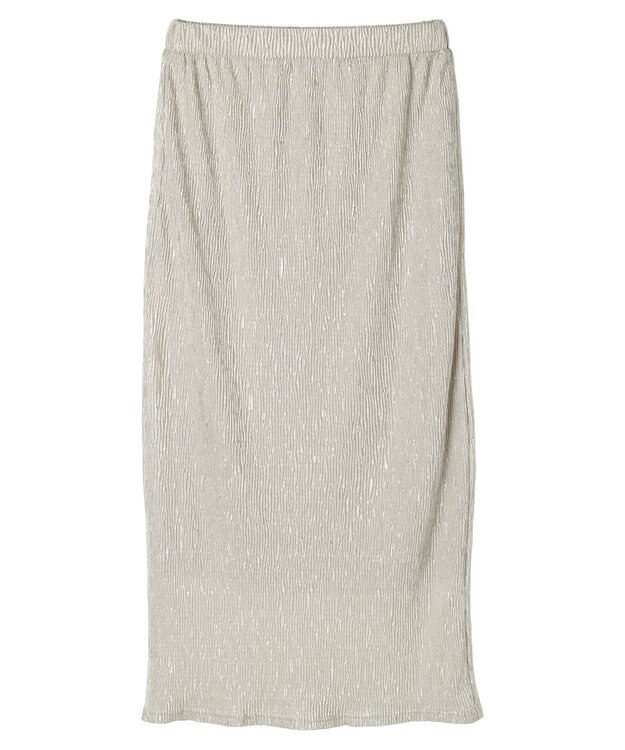 Green Parks シャイニープリーツナロースカート Silver