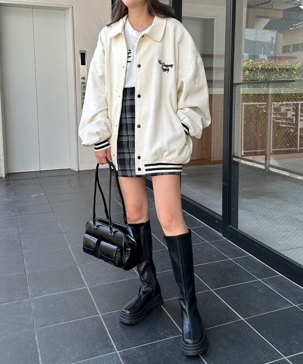 WEGO ヴィンテージコーデュロイスタジャン ホワイトその他