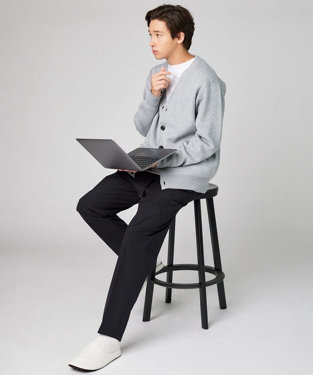 UNFILO MENS MOVE TEX Vネックカーディガン グレー系