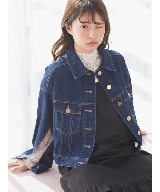 earth music&ecology マントスリーブＧジャン Indigo