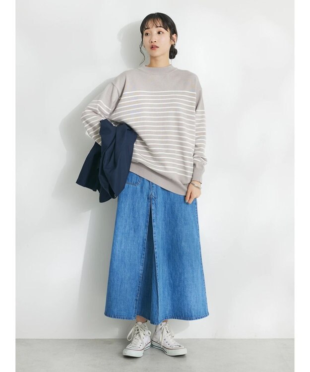 CRAFT STANDARD BOUTIQUE パネルボーダーニットプルオーバー Beige